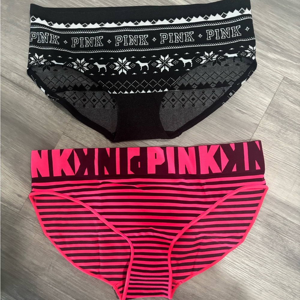 NWT Victoria’s Secret Pink two pairs panties M